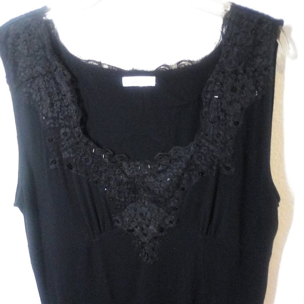 Worthington Sleeveless Black Lace Sleeveless Top Size: 1X